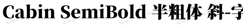 Cabin SemiBold 半粗体 斜字体转换